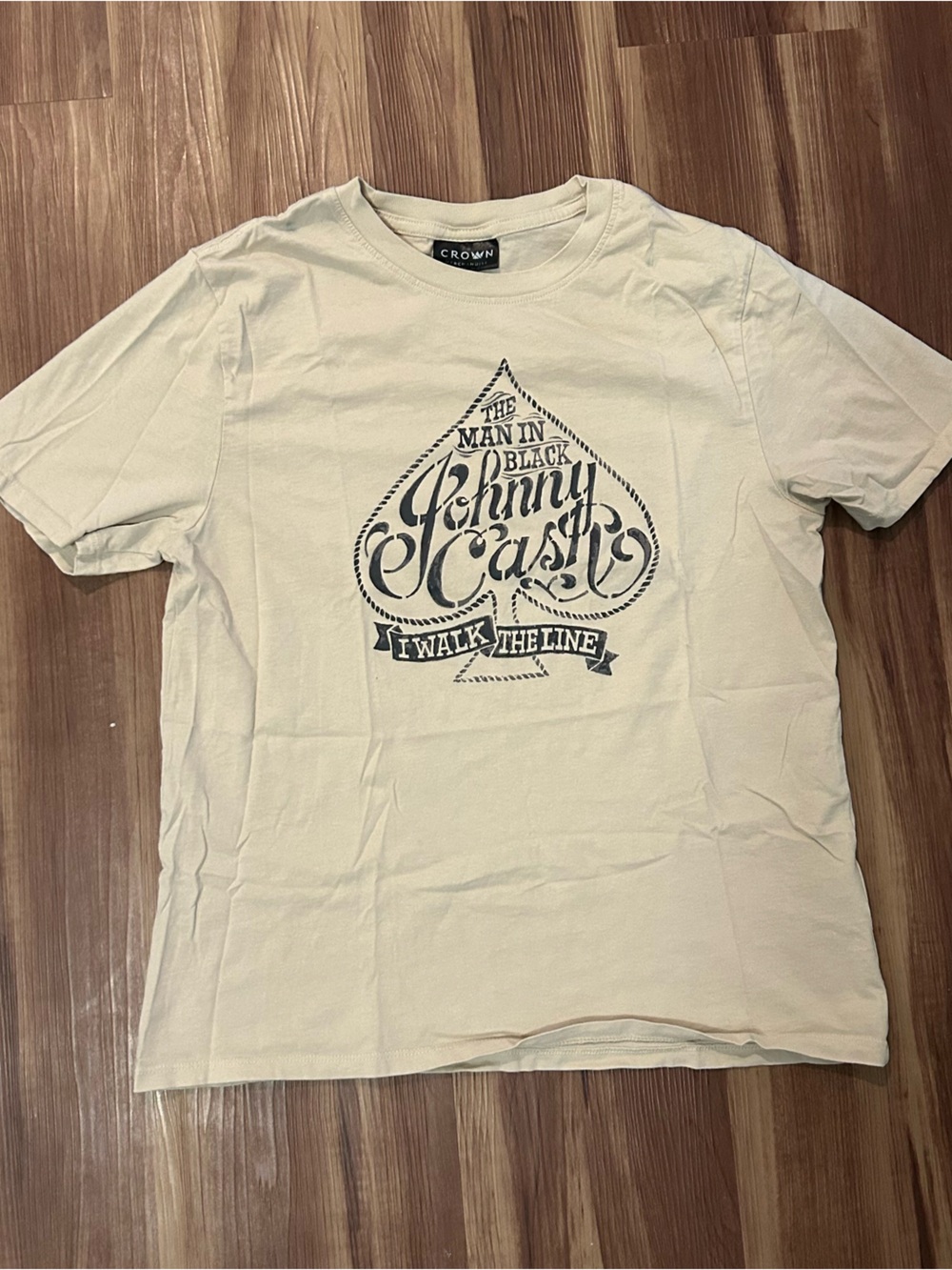 Crown Cream Short Sleeve Johnny Cash Spade Graphic Tee
